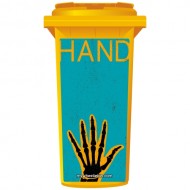 Funky Retro Skeletons Hand Wheelie Bin Sticker Panel